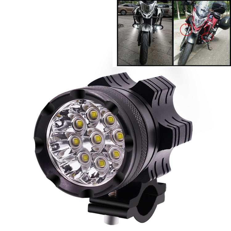 DC 9V-48V 5500LM 6000K 45W IP67 9 LED Lamp Beads Motorcycle Aluminum Alloy LED Headlight Lamps, Constantly Bright + Blasting Flash