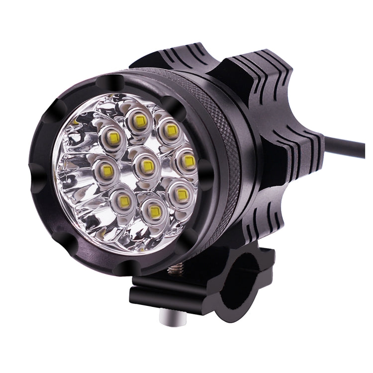 DC 9V-48V 5500LM 6000K 45W IP67 9 LED Lamp Beads Motorcycle Aluminum Alloy LED Headlight Lamps, Constantly Bright + Blasting Flash