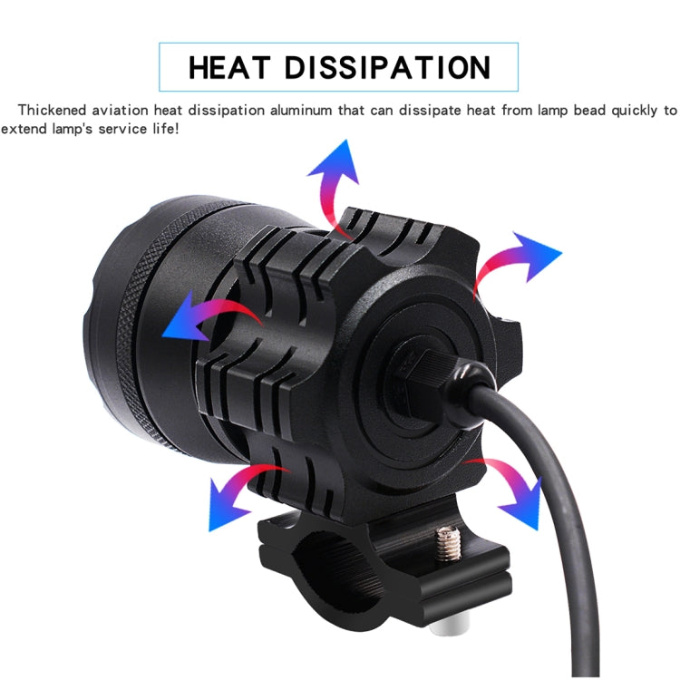 DC 9V-48V 5500LM 6000K 45W IP67 9 LED Lamp Beads Motorcycle Aluminum Alloy LED Headlight Lamps with Switch, Constantly Bright