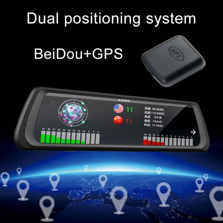 K920 10 inch 1080P Multi-functional Smart Car ADAS Dual Lens Video Record Camera Support TF Card / Motion Detection