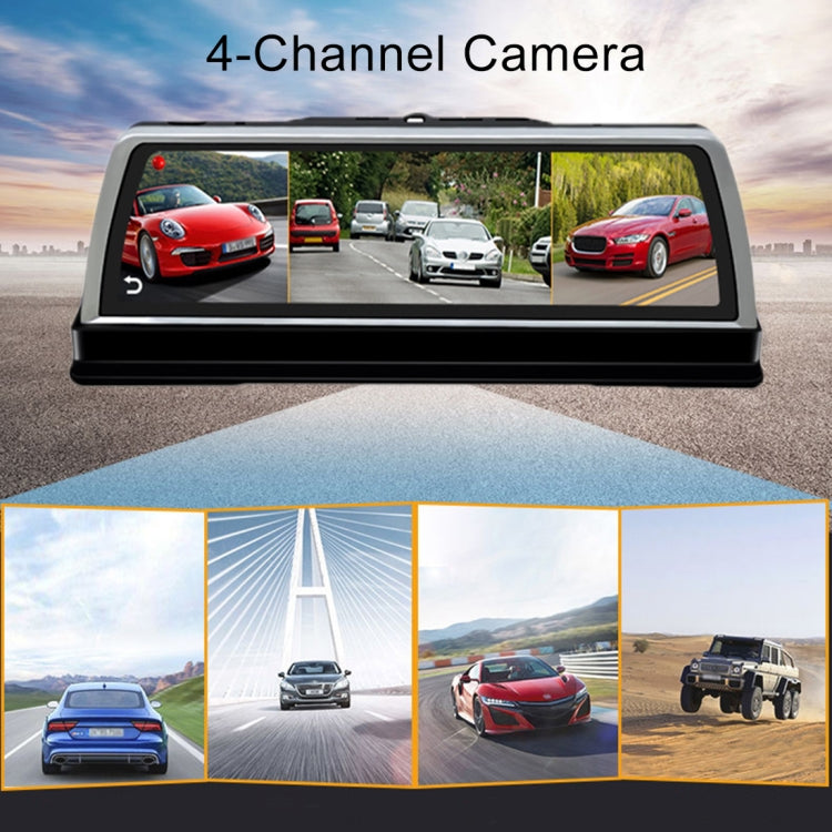 K600 360 Degree 10 inch 1080P Multi-functional Smart Car ADAS Dual Lens Video Record Camera Support TF Card / Motion Detection