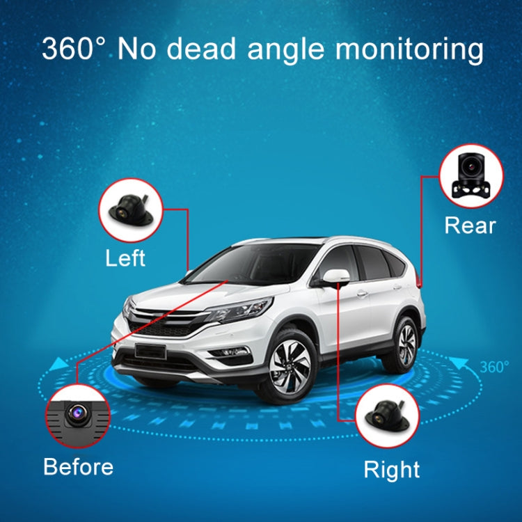 K600 360 Degree 10 inch 1080P Multi-functional Smart Car ADAS Dual Lens Video Record Camera Support TF Card / Motion Detection