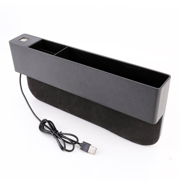 Universal Car Multi-functional Charger Console Side Pocket Seat Gap Side Storage Box, with 2 USB Ports