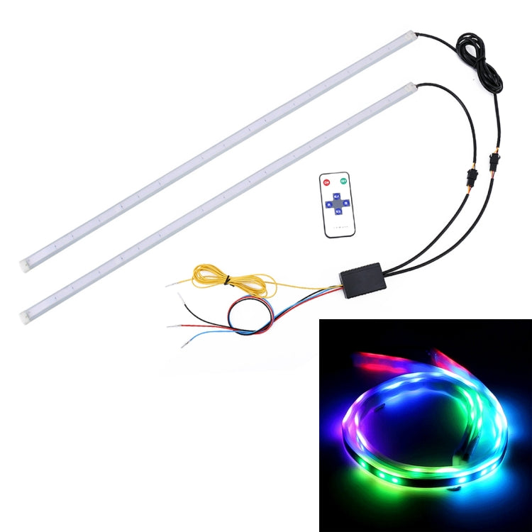 2 PCS 45cm DC12V 15W Ultra-thin Car Colorful Turn Lights / Running Lights SMD-5050 LED Bulbs