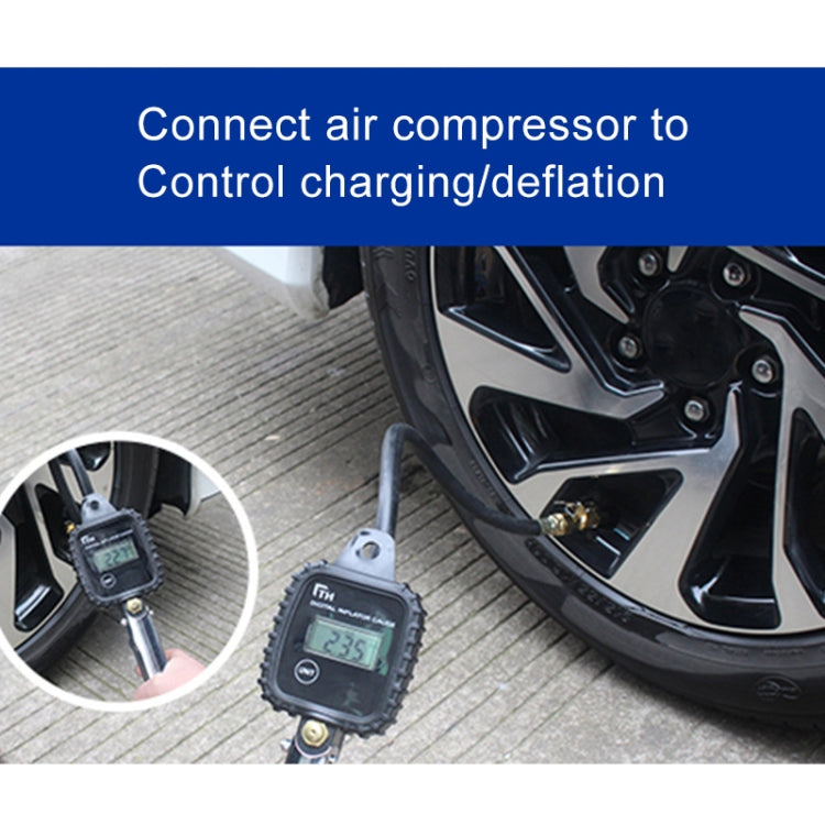 Car Multi-functional Digital LCD Display Tire Air Pressure Inflator Gauge Vehicle Tester Inflation Monitoring