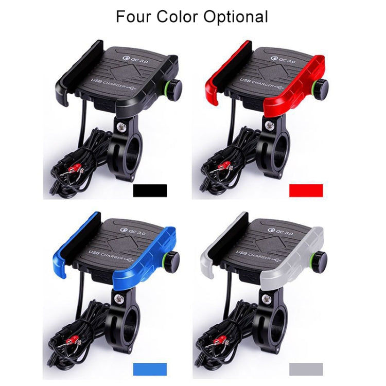 Motorcycles / Bicycle USB Charger QC 3.0 Fast Charging Phone Bracket, Suitable for 6-9cm Device
