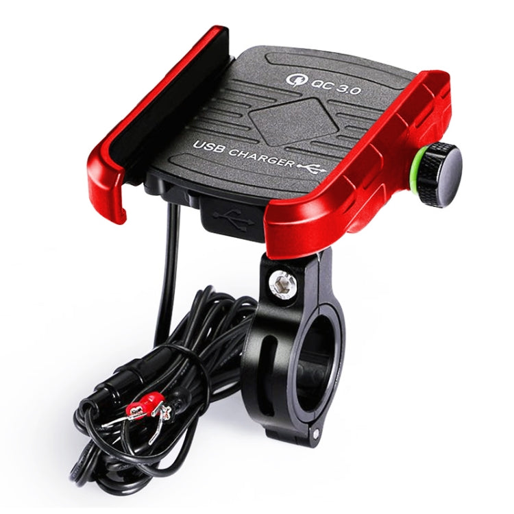Motorcycles / Bicycle USB Charger QC 3.0 Fast Charging Phone Bracket, Suitable for 6-9cm Device