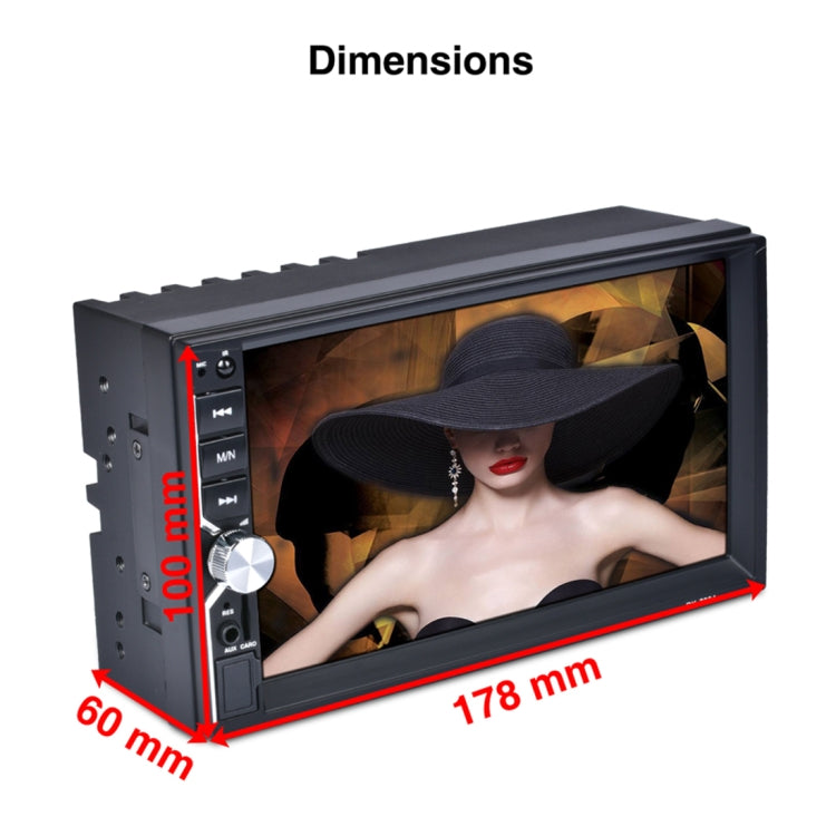 7034 HD 2 Din 7 inch Car Radio Receiver MP5 Player, Support FM & AM & Bluetooth & TF Card