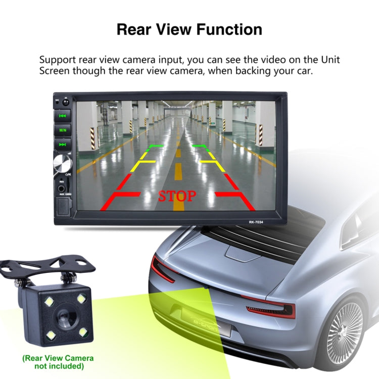 7034 HD 2 Din 7 inch Car Radio Receiver MP5 Player, Support FM & AM & Bluetooth & TF Card