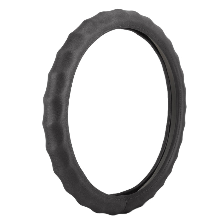 Universal Car Wave Matte Leather + Cotton Steering Wheel Cover, Diameter: 38cm