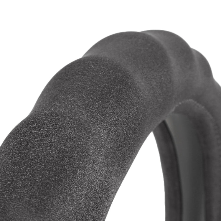 Universal Car Wave Matte Leather + Cotton Steering Wheel Cover, Diameter: 38cm
