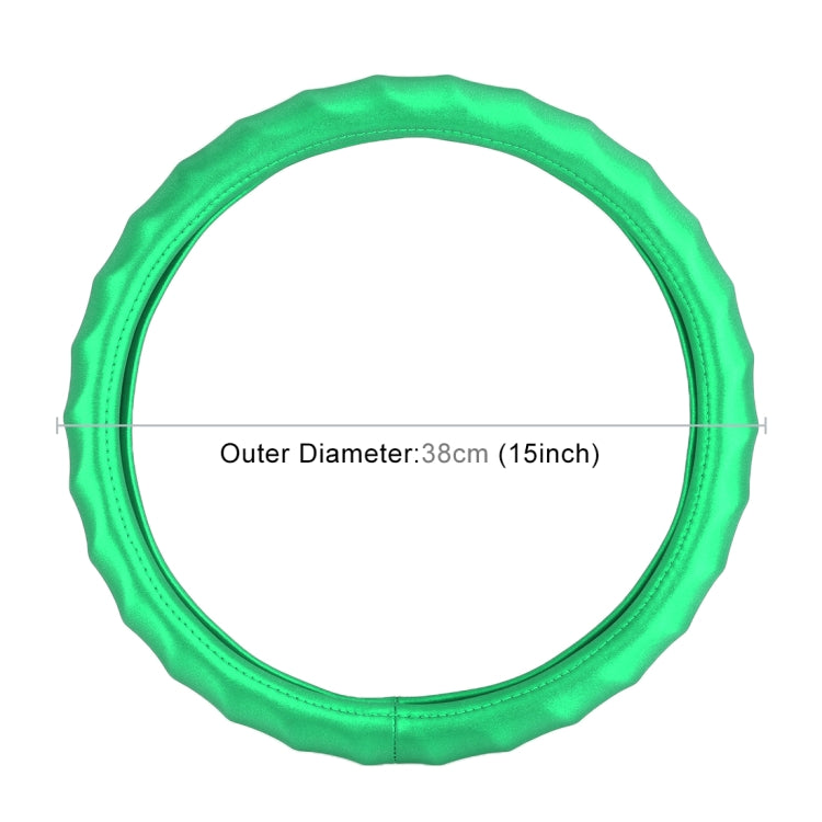 Universal Car Wave Matte Leather + Cotton Steering Wheel Cover, Diameter: 38cm