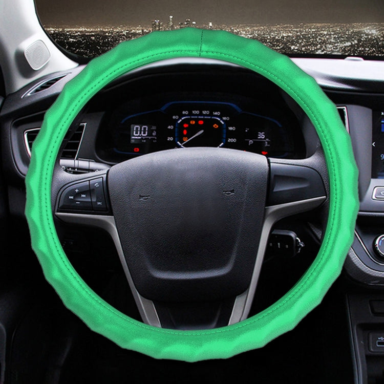Universal Car Wave Matte Leather + Cotton Steering Wheel Cover, Diameter: 38cm