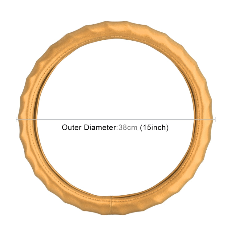 Universal Car Wave Matte Leather + Cotton Steering Wheel Cover, Diameter: 38cm