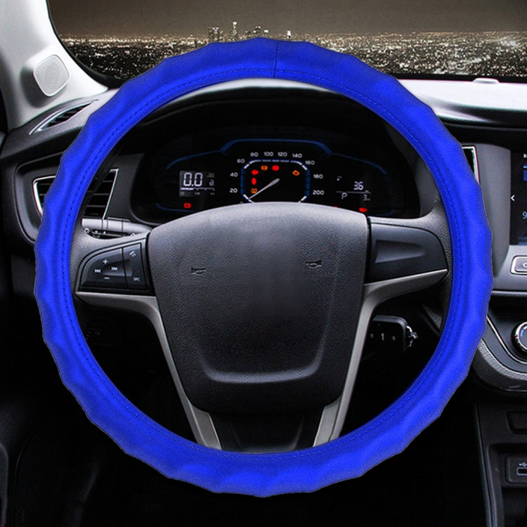 Universal Car Wave Matte Leather + Cotton Steering Wheel Cover, Diameter: 38cm