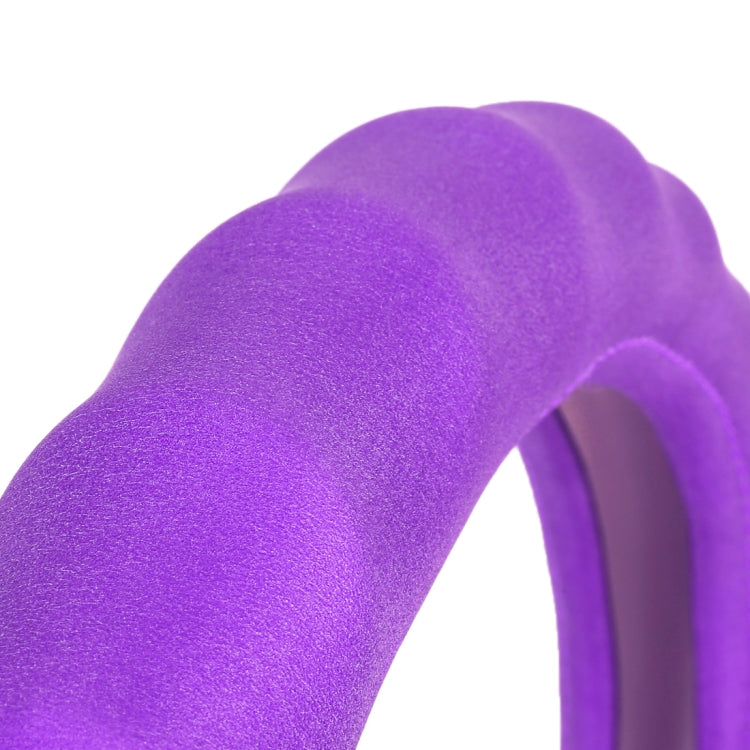 Universal Car Wave Matte Leather + Cotton Steering Wheel Cover, Diameter: 38cm