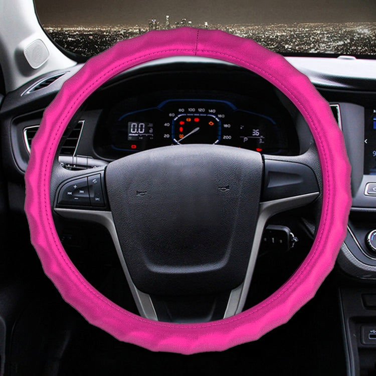 Universal Car Wave Matte Leather + Cotton Steering Wheel Cover, Diameter: 38cm
