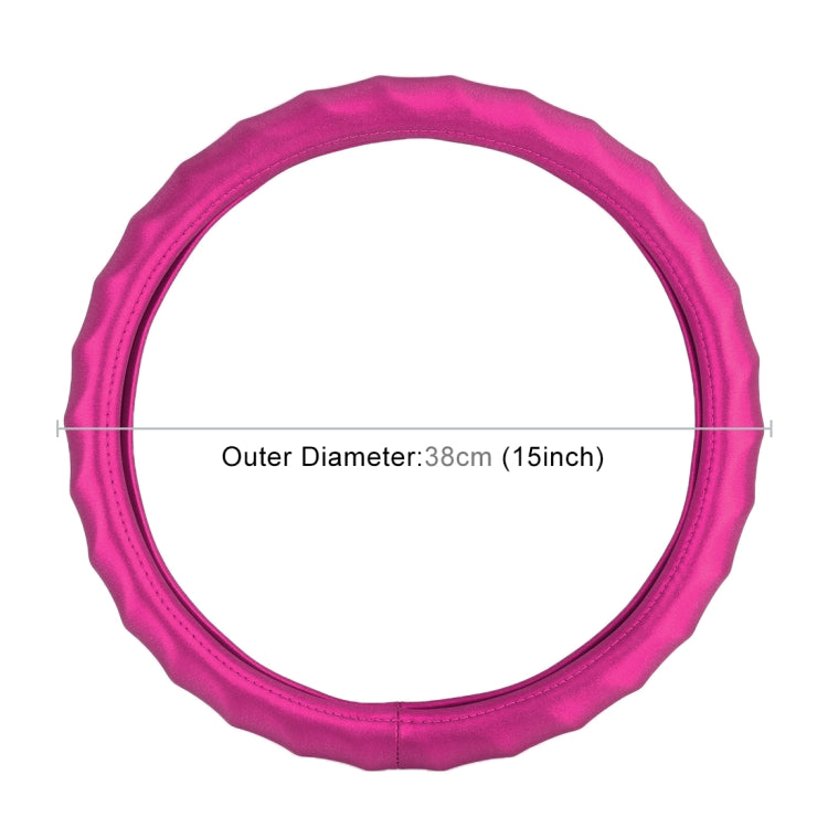 Universal Car Wave Matte Leather + Cotton Steering Wheel Cover, Diameter: 38cm