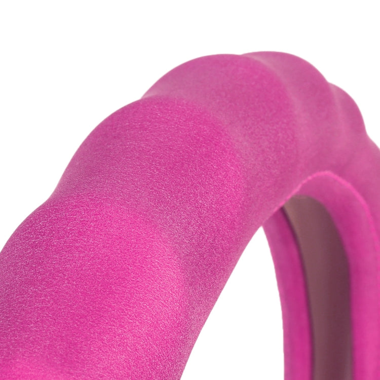 Universal Car Wave Matte Leather + Cotton Steering Wheel Cover, Diameter: 38cm