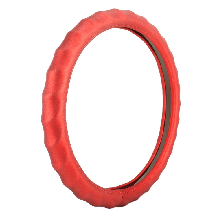 Universal Car Wave Matte Leather + Cotton Steering Wheel Cover, Diameter: 38cm