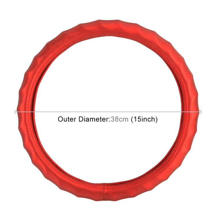 Universal Car Wave Matte Leather + Cotton Steering Wheel Cover, Diameter: 38cm