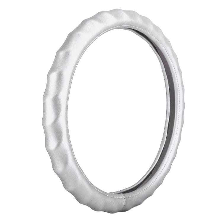 Universal Car Wave Matte Leather + Cotton Steering Wheel Cover, Diameter: 38cm