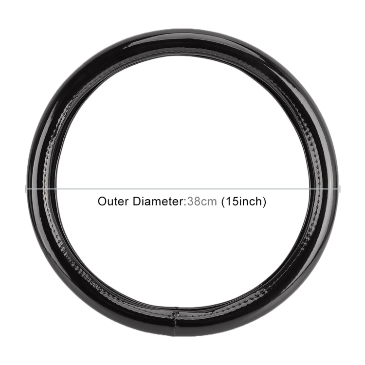 Universal Car Plating Matte Leather + Cotton Steering Wheel Cover, Diameter: 38cm