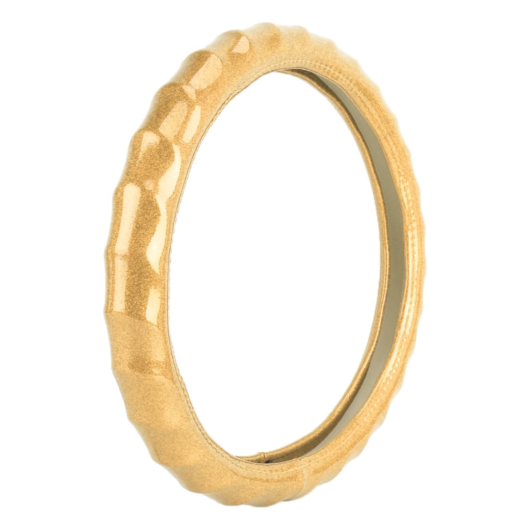 Universal Car Wave Texture Plating Leather Steering Wheel Cover, Diameter: 38cm