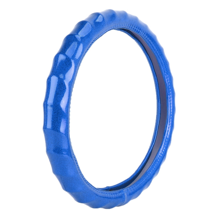 Universal Car Wave Texture Plating Leather Steering Wheel Cover, Diameter: 38cm