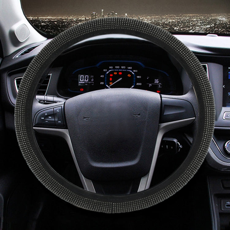 Universal Car Leather + Diamond Steering Wheel Cover, Diameter: 38cm