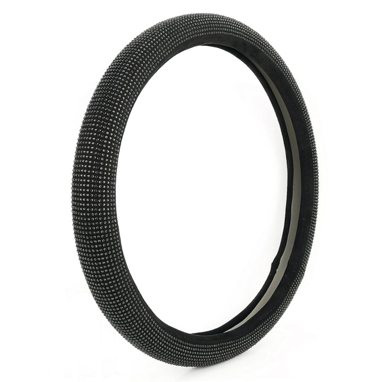 Universal Car Leather + Diamond Steering Wheel Cover, Diameter: 38cm