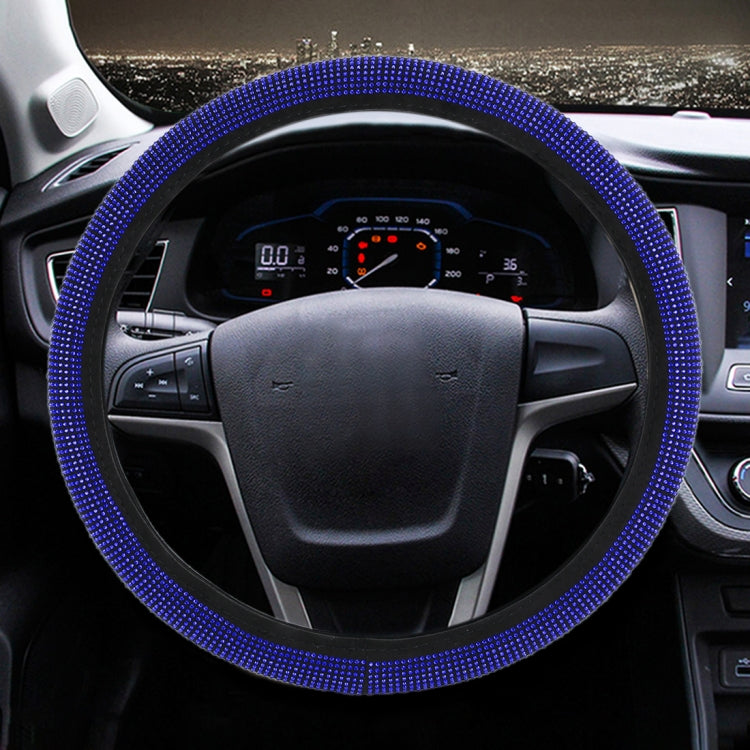 Universal Car Leather + Diamond Steering Wheel Cover, Diameter: 38cm