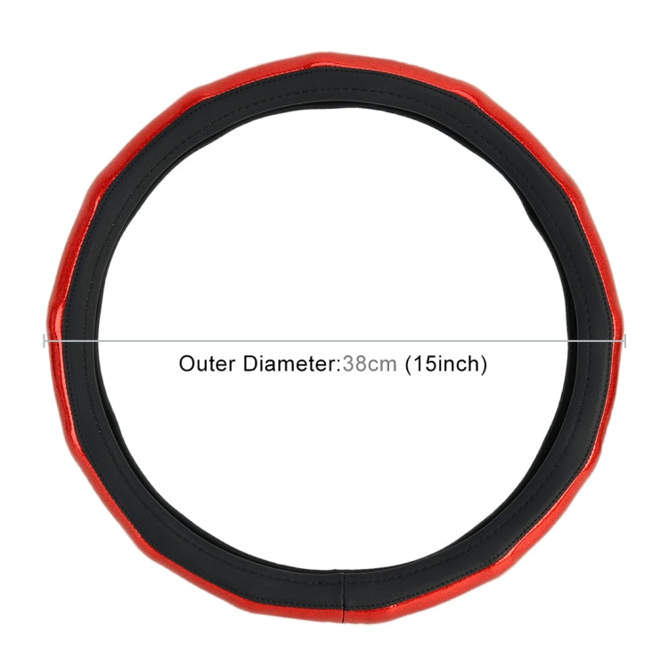 Universal Car Plating Bamboo Knot Leather Steering Wheel Cover, Diameter: 38cm