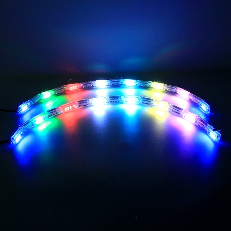 2 PCS 60cm 15-section DC12V 13W Ultra-thin Car Colorful Turn Lights / Running Lights, with 45LEDs SMD-2835RBG Bulbs