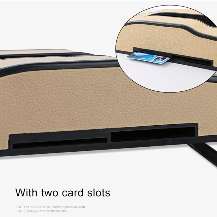 DERANFU Multi-function Car Hang Type PU Leather Towel Box with Card Slot