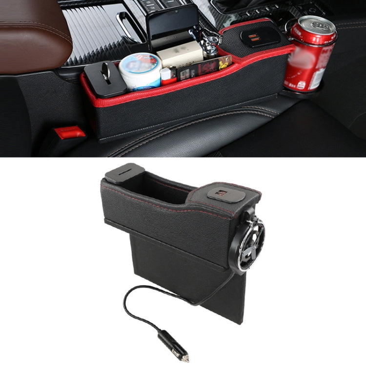 DERANFU Multi-function Car Co-pilot Position Dual USB Charging Digital Display Storage Box Crevice Water Cup Holder