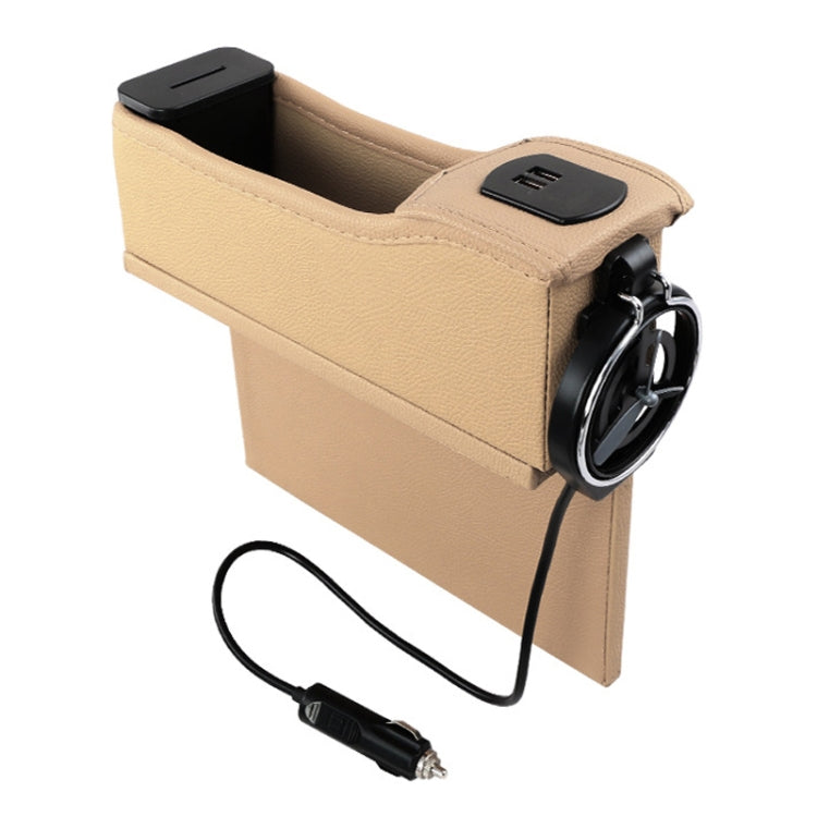 DERANFU Multi-function Car Co-pilot Position Dual USB Charging Digital Display Storage Box Crevice Water Cup Holder