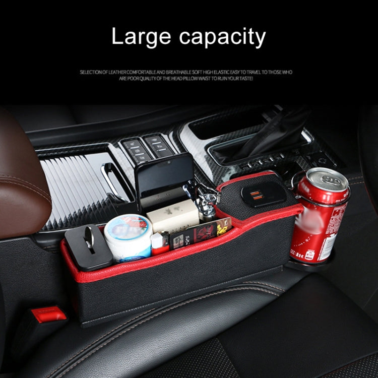 DERANFU Multi-function Car Co-pilot Position Dual USB Charging Digital Display Storage Box Crevice Water Cup Holder