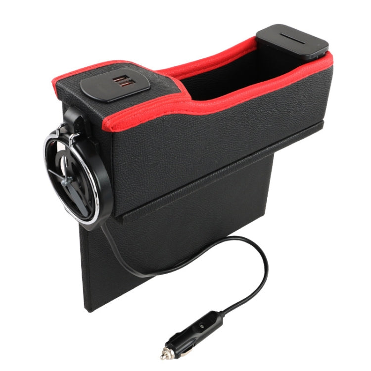 DERANFU Multi-function Car Main Driving Position Dual USB Charging Digital Display Storage Box Crevice Water Cup Holder