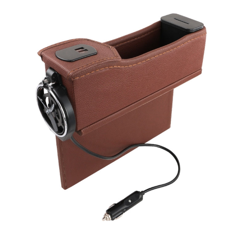 DERANFU Multi-function Car Main Driving Position Dual USB Charging Digital Display Storage Box Crevice Water Cup Holder