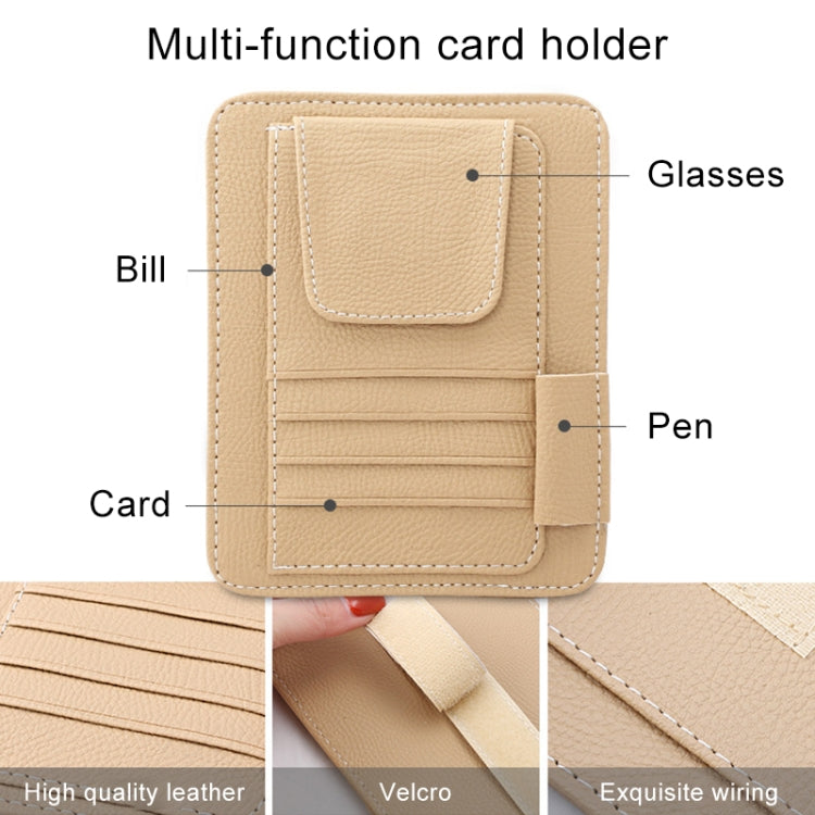 DERANFU Lichee Texture Multi-function Car Hang Type Towel Box with Card Holder