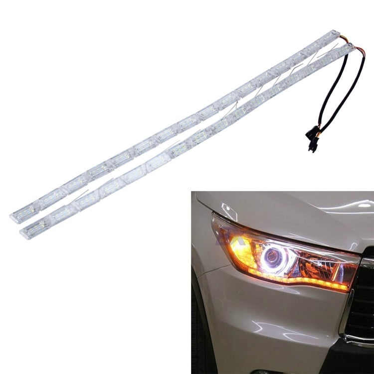 2 PCS 3W Scalable Crystal Shell Snake Shape DIY White Light + Yellow Light Car Water-Running Lighting Crystal Water LED Lamp Light, DC 12V