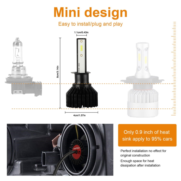 2 PCS EV13 H1 DC9-32V / 14W / 1400LM / 6000K IP67 Car LED Headlight Lamps (White Light)