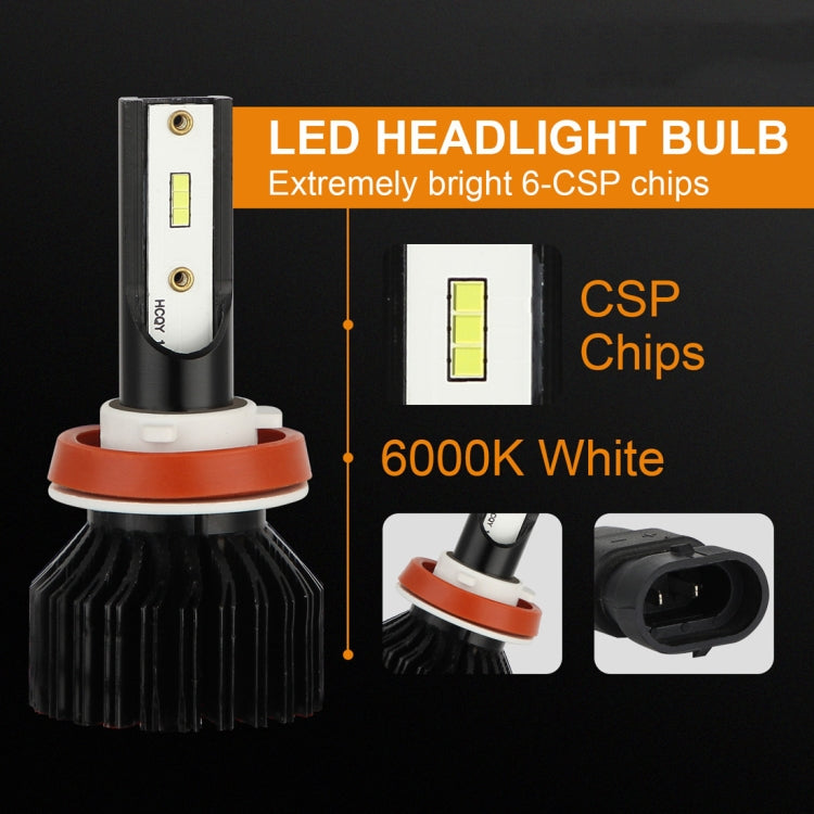 2 PCS EV13 H11 DC9-32V / 14W / 1400LM / 6000K IP67 Car LED Headlight Lamps (White Light)