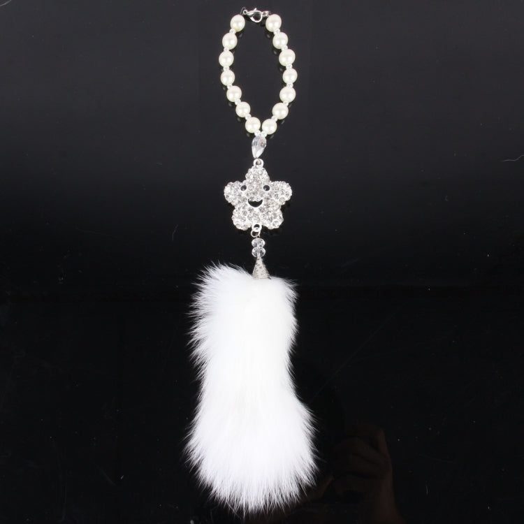 Flower Petal Style Diamond Smile Face Decoration With Pearl And Fur For Car And Household And Backbag