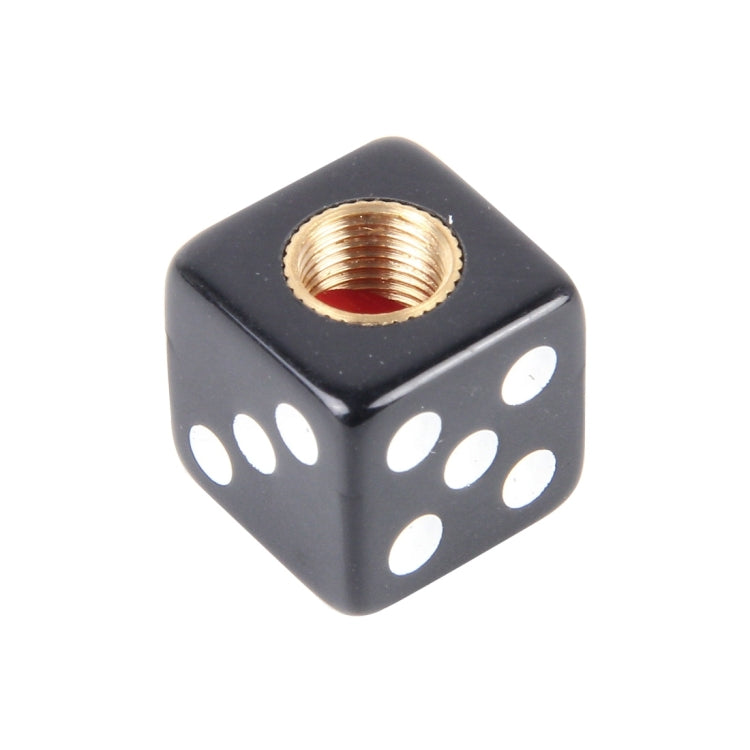 4 PCS Plastic Plated Dice Shape Universal Tire Valve Stem Cap