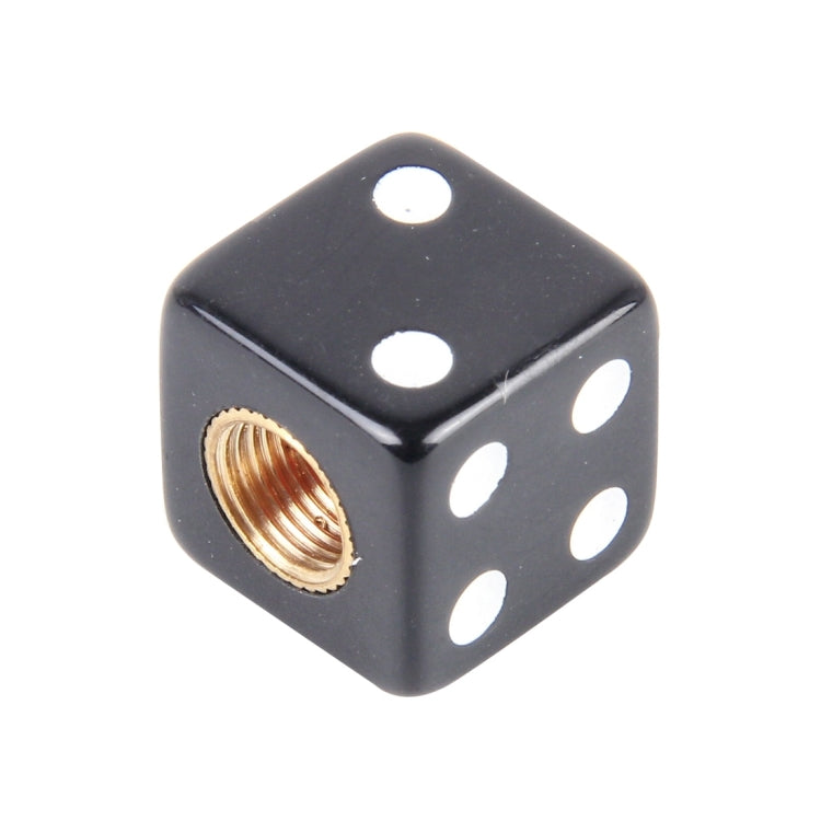 4 PCS Plastic Plated Dice Shape Universal Tire Valve Stem Cap