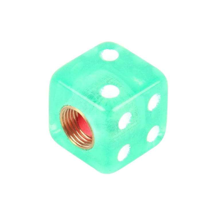 4 PCS Plastic Plated Dice Shape Universal Tire Valve Stem Cap