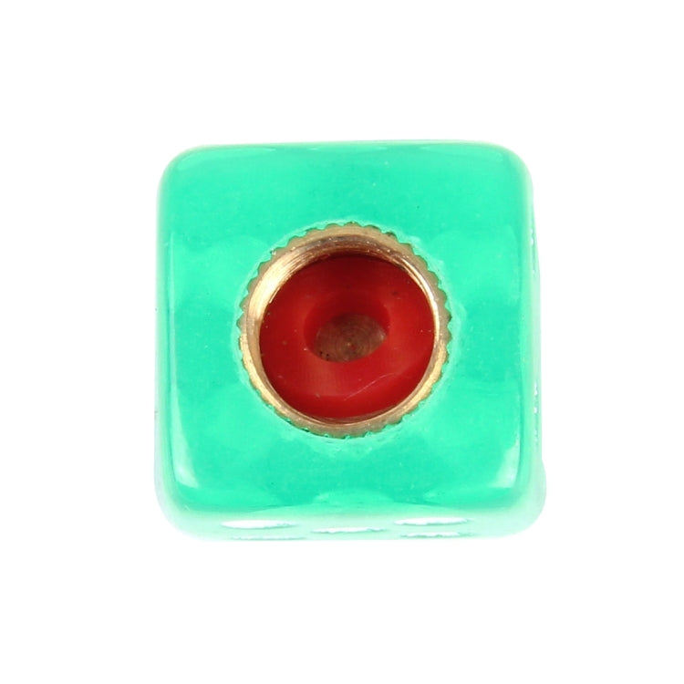 4 PCS Plastic Plated Dice Shape Universal Tire Valve Stem Cap