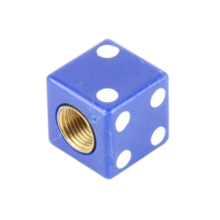 4 PCS Plastic Plated Dice Shape Universal Tire Valve Stem Cap